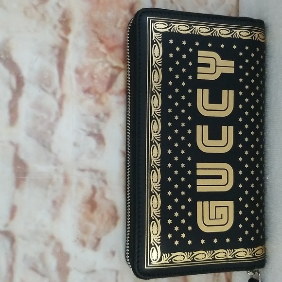 New Gucci Guccy Script Zip-Around Wallet - Picture 16 of 16